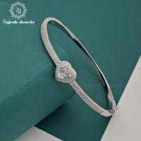 Solitaire Heart Cz Hand Kada