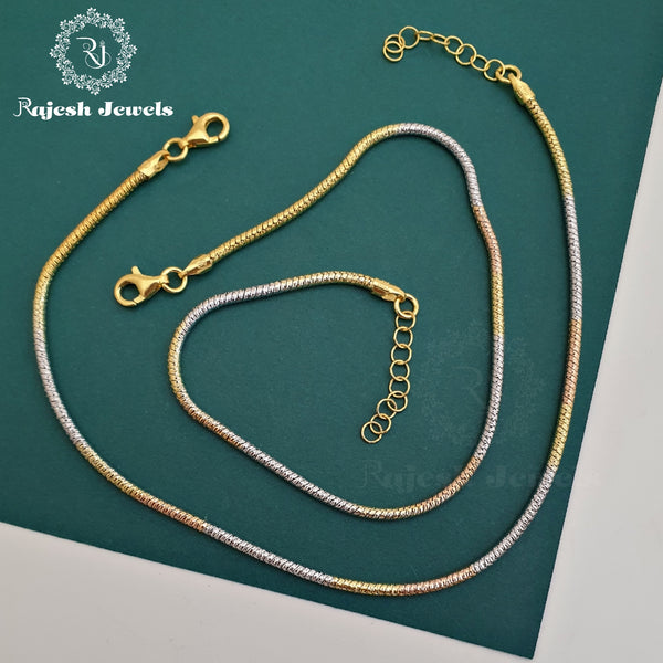 Sturdy Tricolour Snake Chain Anklet