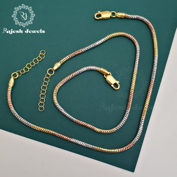 Hefty Tricolour Snake Chain Anklet