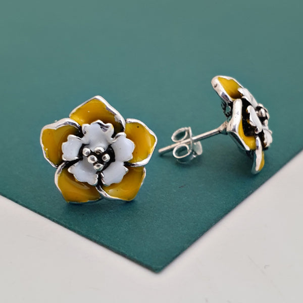 Enamel Floral Studs