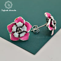 92.5 Floral Enamel Studs