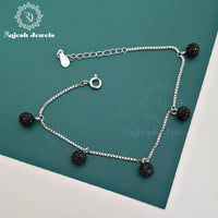 Classy Black Drop Charm Bracelet