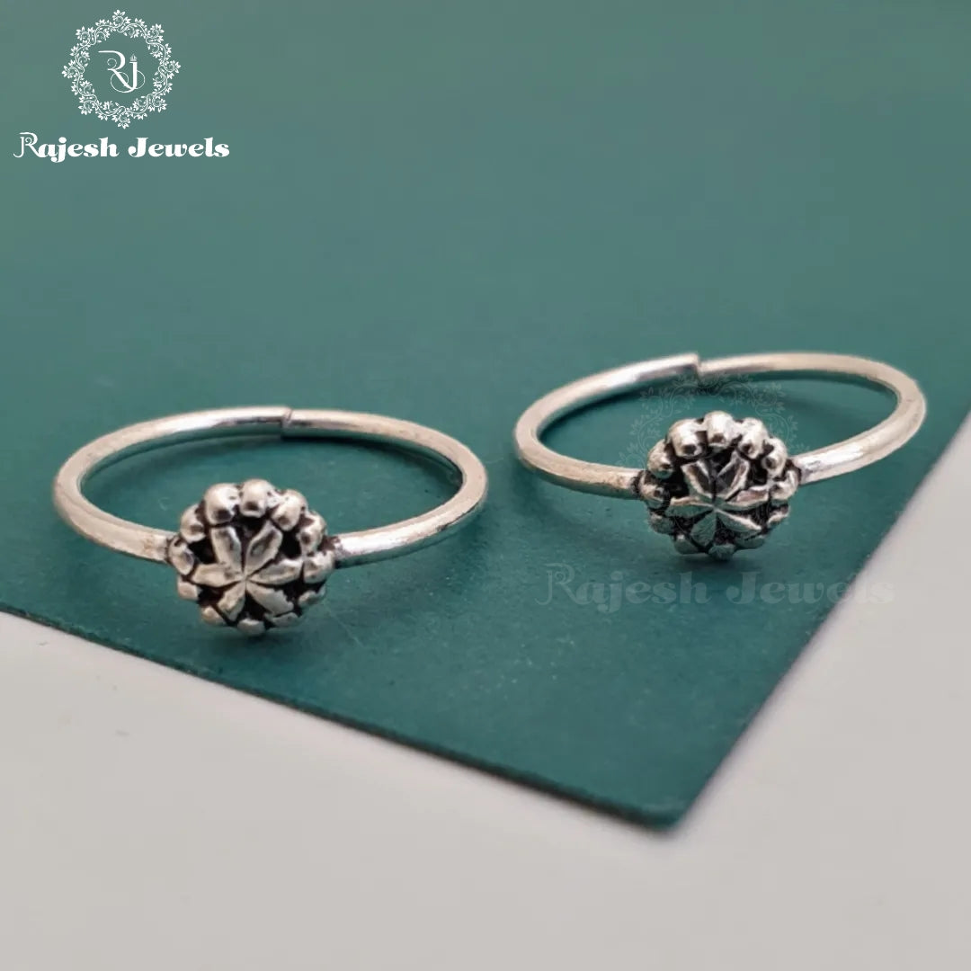 Floral Oxidised Toerings