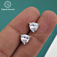 Triangular Cz 10mm Earrings