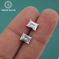 Rectangular Cz 8mm Earrings