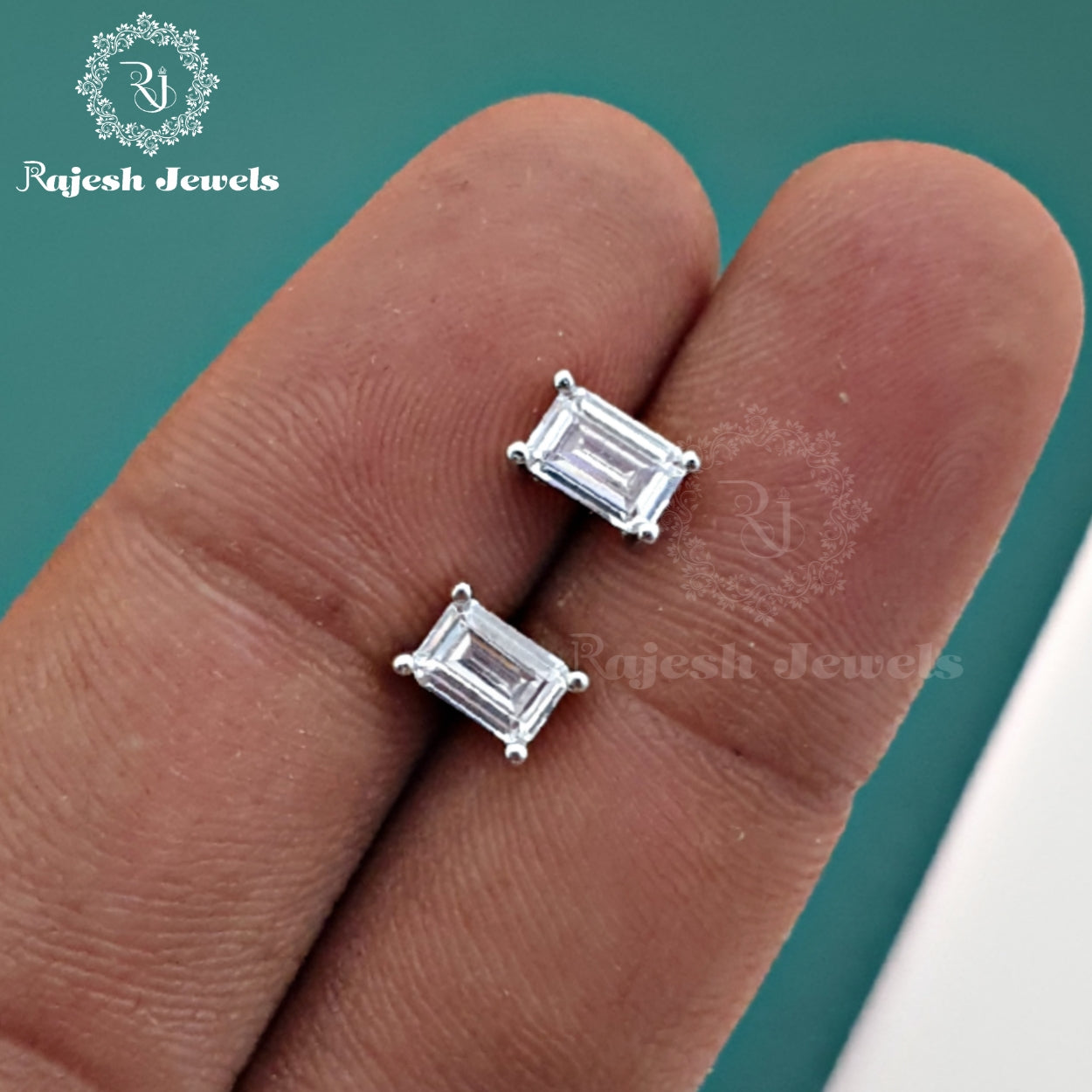 Rectangular Cz Earrings