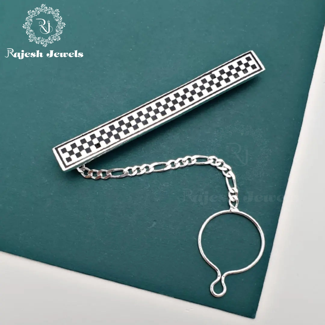 Black & White Check Tie Pin
