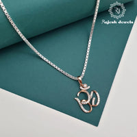 Stylish Om Cz Pendent & Chain