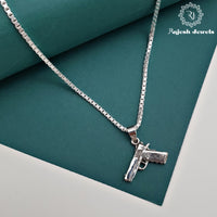 Dangerous Gun Pendent & Chain