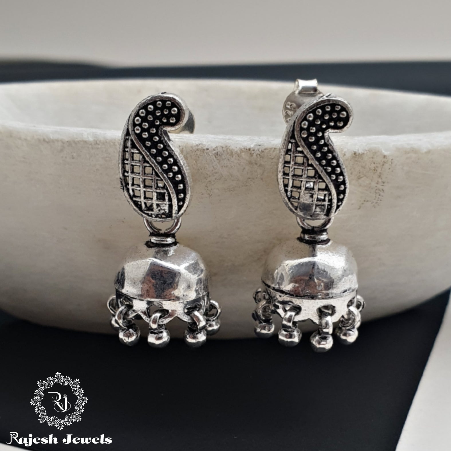 Beautiful Oxidised Jumka Earrings