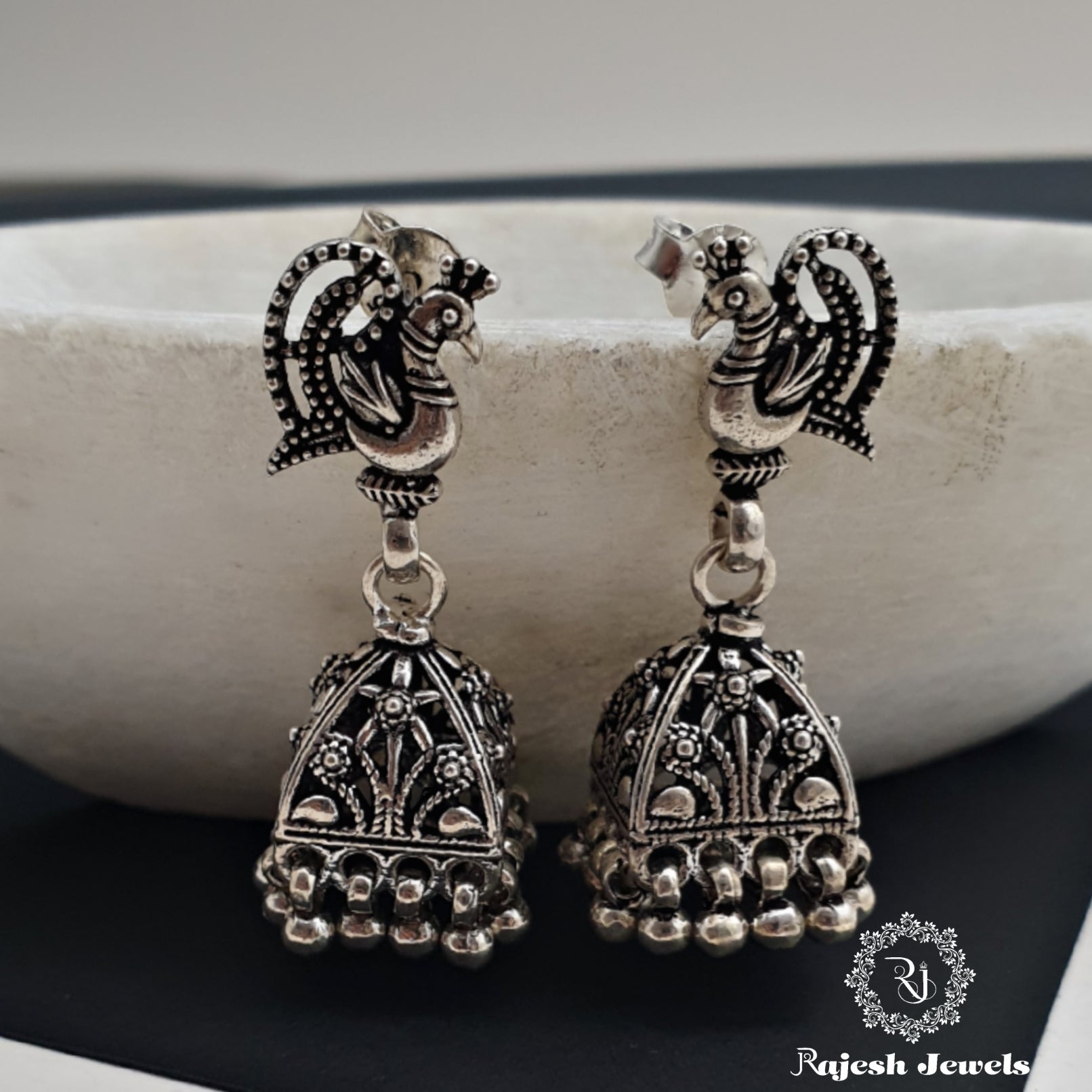 Lovely Pair Of Peacock Jumka Earrings