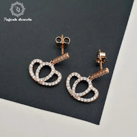 Crown Cz Rosegold Earrings