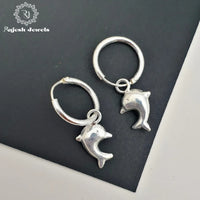 Dolphin Charm Bali Earrings