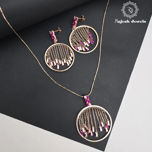 Sizzling Rosegold Pendent Set