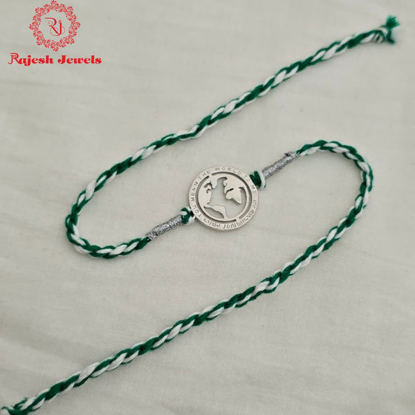 Classy Globe Silver Rakhi