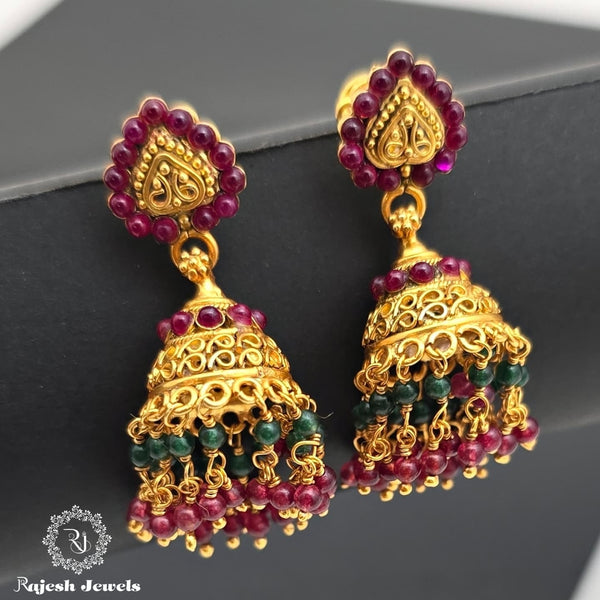 Glorified Red & Green Jumka Earrings