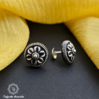 Floral Oxidised South Screw 2nd Studs