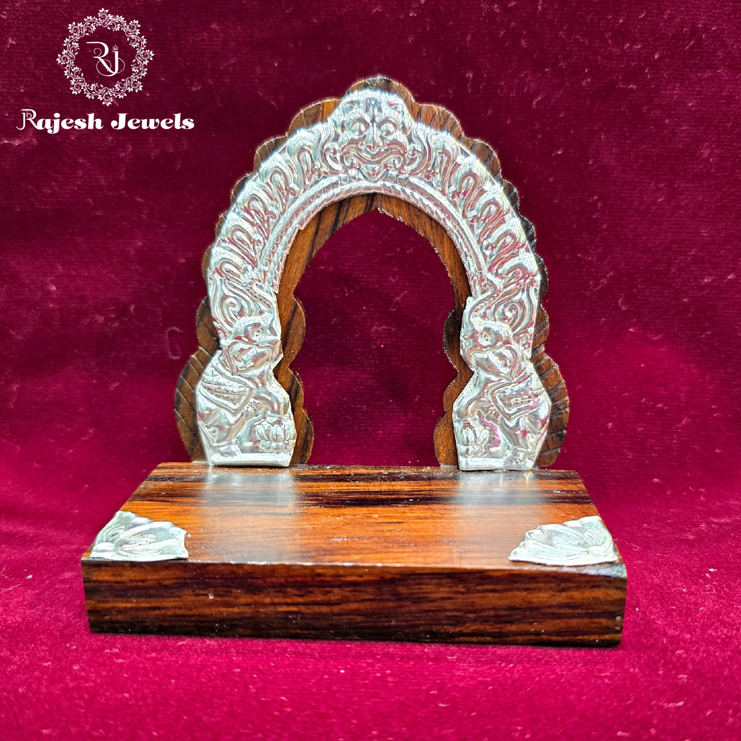 Rosewood Silver Arch Stand ( Prabhavali )