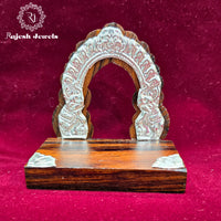 Rosewood Silver Arch Stand ( Prabhavali )