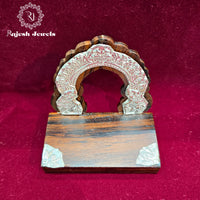 Rosewood Silver Arch Stand ( Prabhavali )