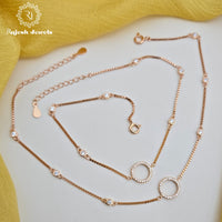 Spherical Rosegold Cz Anklet