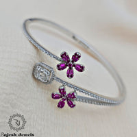 Blissful Floral Cz Hand Kada