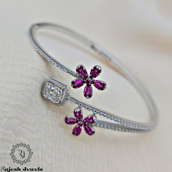 Blissful Floral Cz Hand Kada