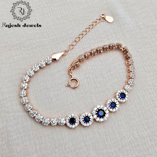 Shimmering Blue Cz Ladies Bracelet