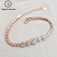 Mesmerizing Rosegold Cz Ladies Bracelet