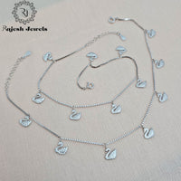 Swan Charm Cz Sleek Anklet