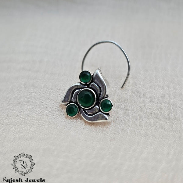 Green Spinning Wired Nose Pin