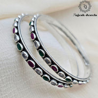 Engrossing Multi Coloured Cutstone Bangle