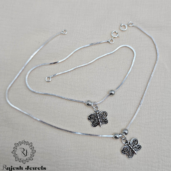 Butterfly Charm Oxidised Anklet