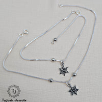 Lucky Star Charm Oxidised Anklet