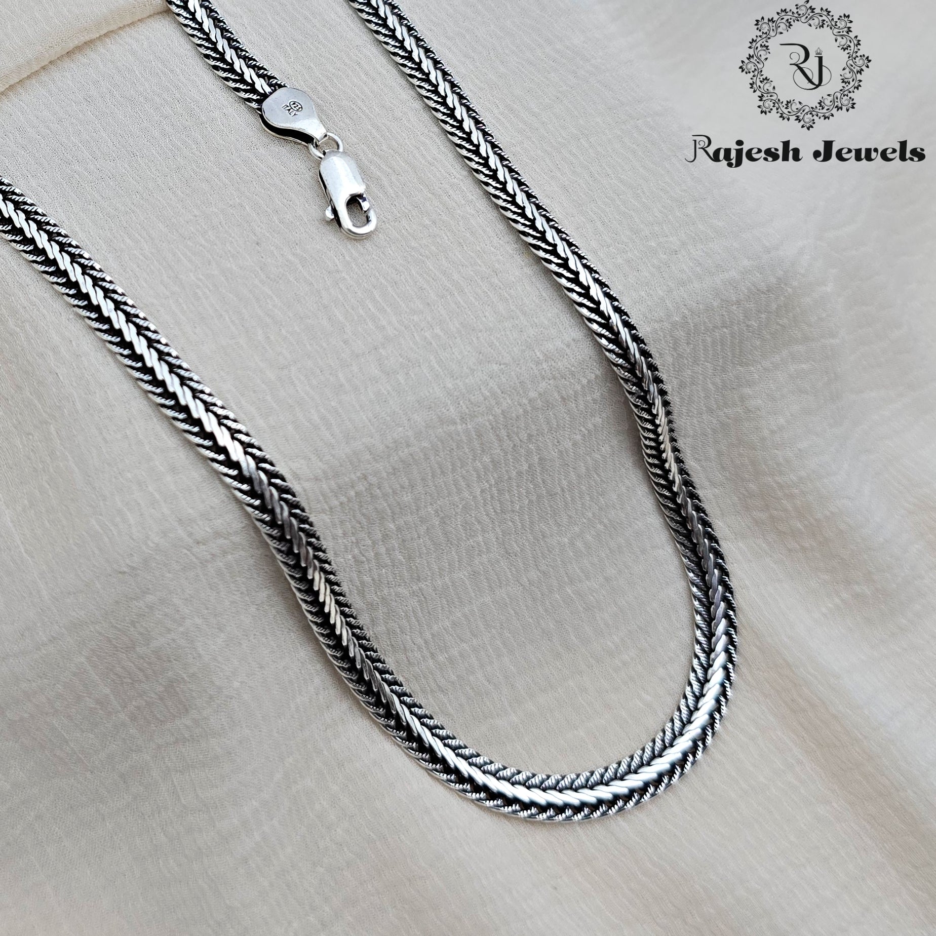 Classic Flat Oxidised Men's Neckchain
