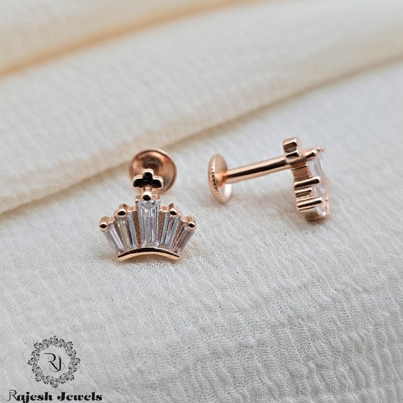 Glorified Cz Rosegold South Screw Studs