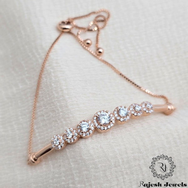 Sparkling Cz Rosegold Adjustable Brac