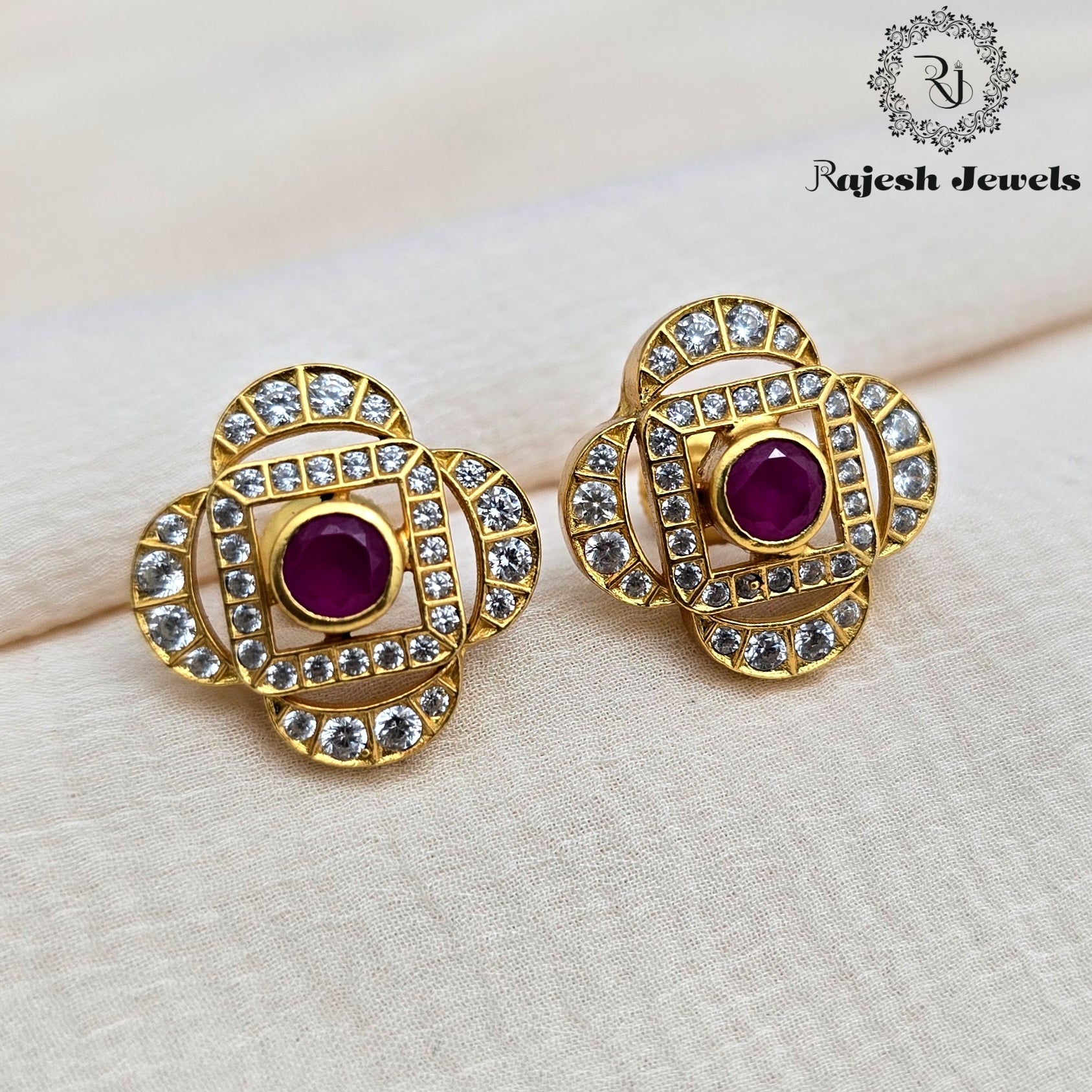 Enchanting Cz Gold Plated Earrings
