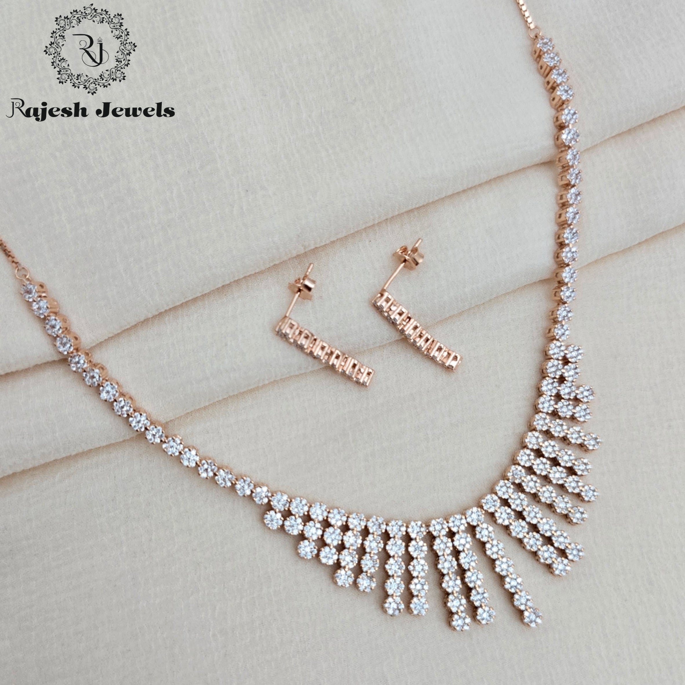 Lavishing Cz Rosegold Neckpiece