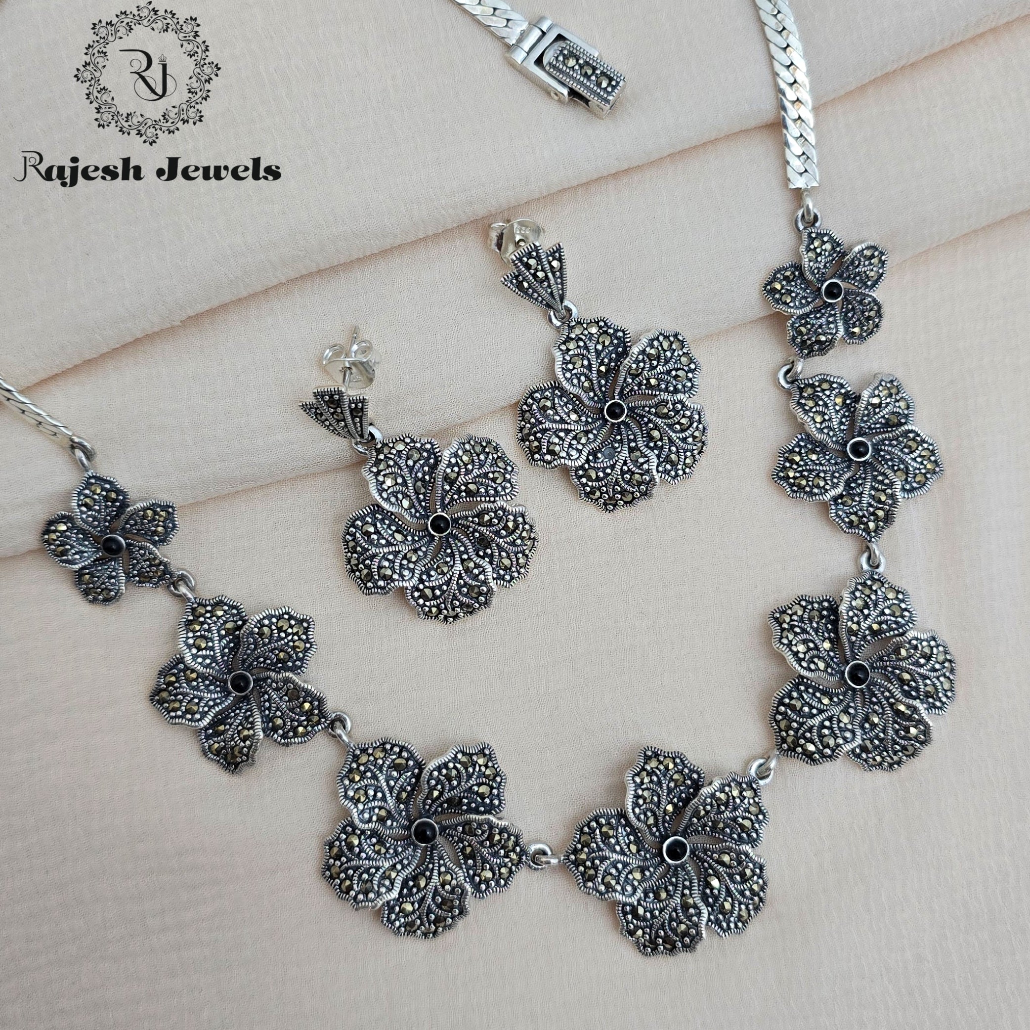 Fabulous Marcasite Floral Neckpiece