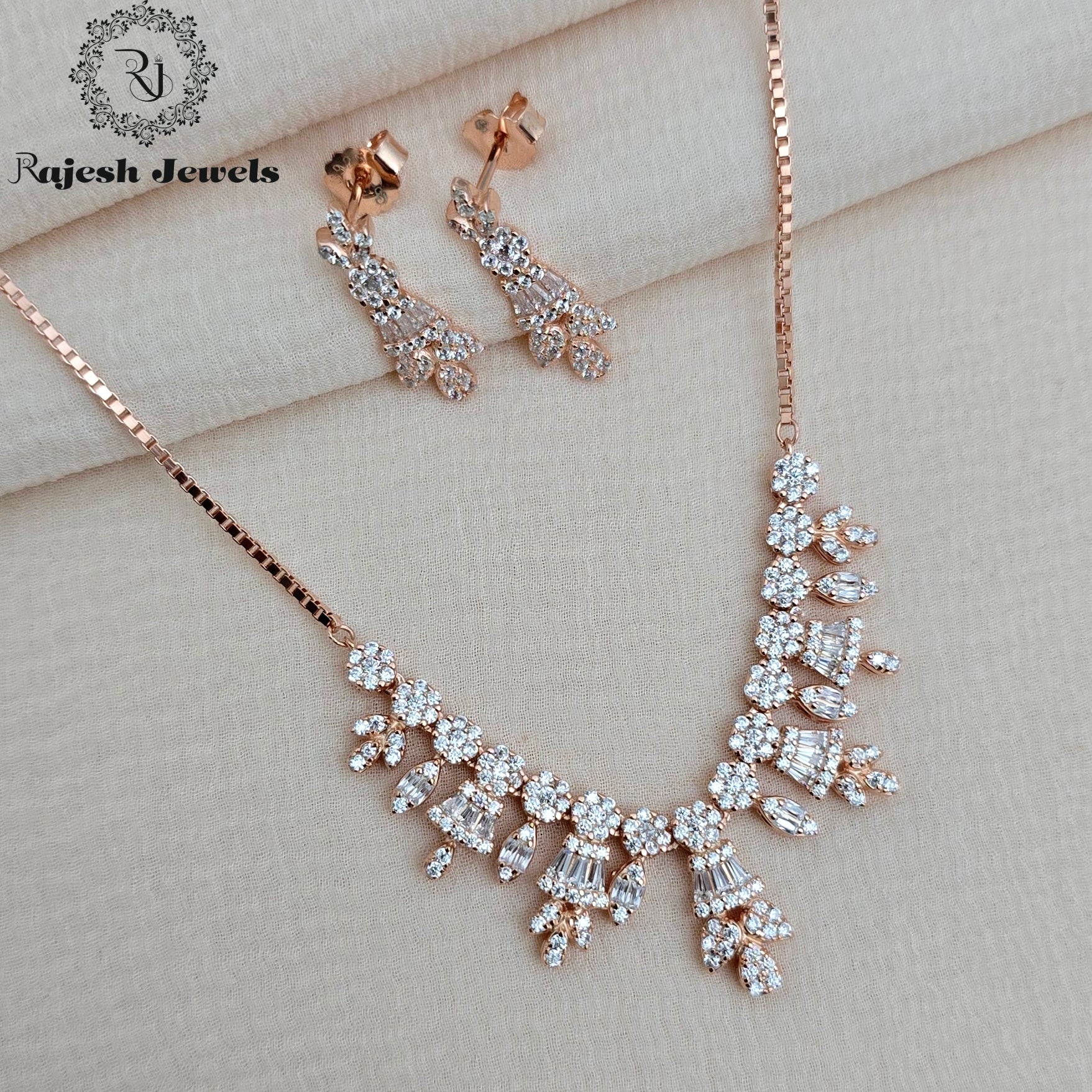 Alluring Rosegold Cz Neckpiece