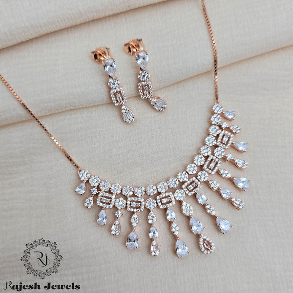 Sparkling Rosegold Cz Neckpiece