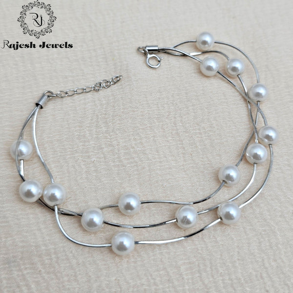 Swirling Pearl Triple Layer Bracelet