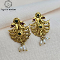 Peacock Gold Plated Earrings