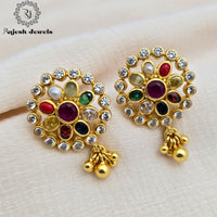 Navrathan Cz Gold Plated Earrings