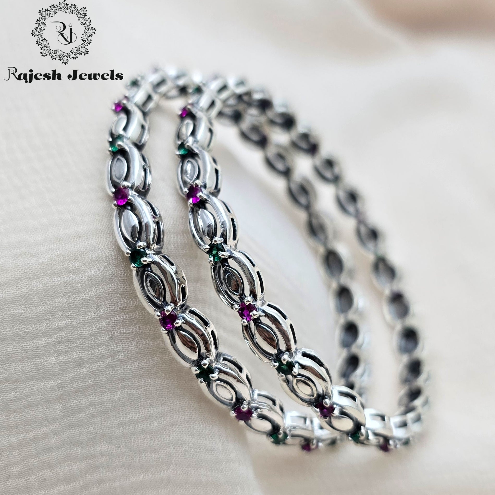 Lavish Oxidised Cz Bangle Size - 2.4