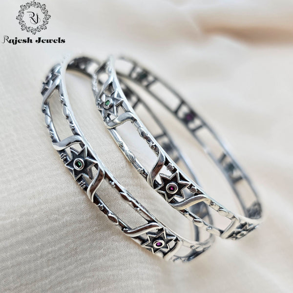 Opulent Oxidised Cz Bangles Size 2.8