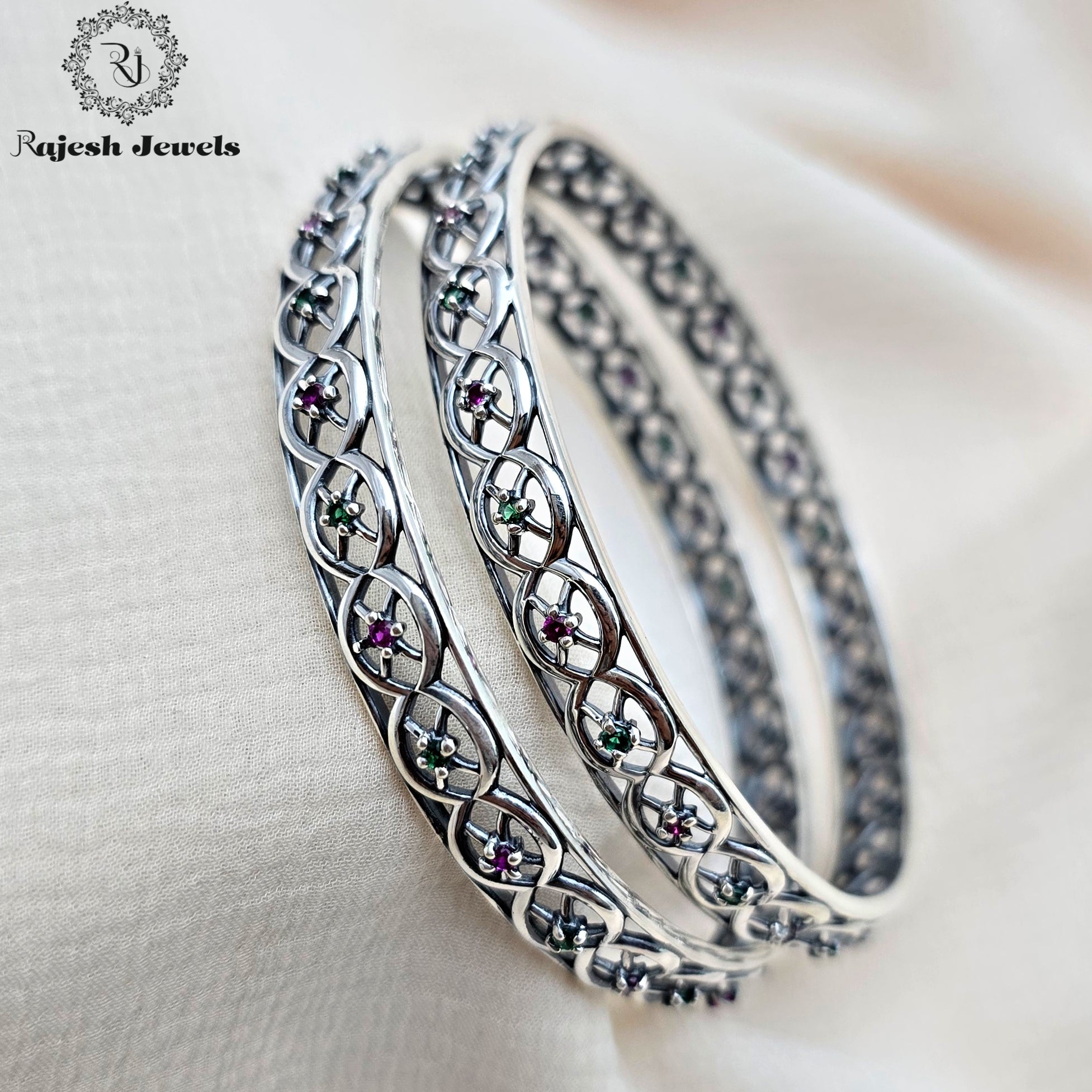 Fantastic Filigree Cz Bangles Size - 2.6