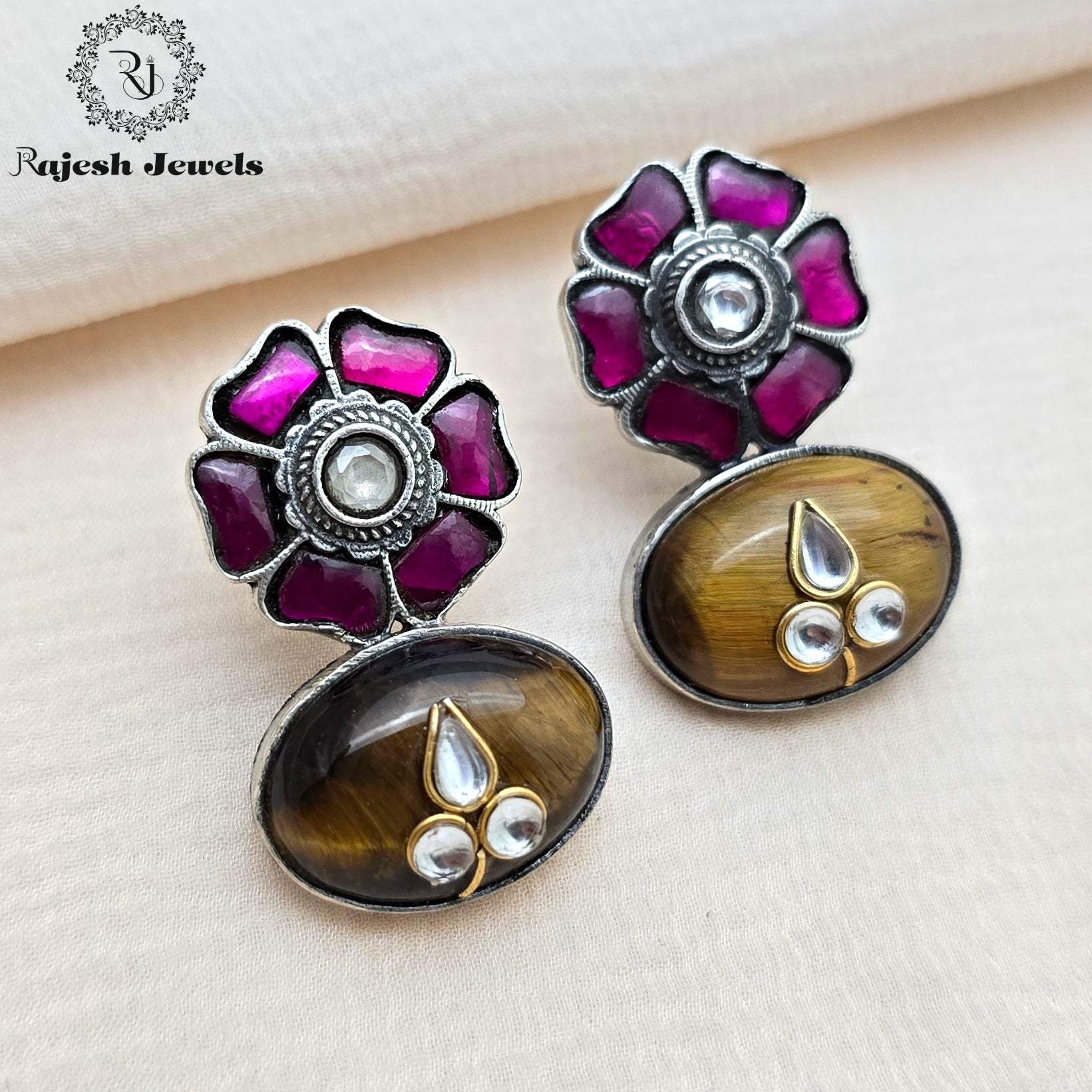 Classic Kundan Oxidised Earrings