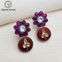 Radiant Oxidised Kundan Earrings